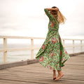 Nandini Retro Petal Cotton Maxi Dress – front view