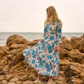 Sonal Blue Heron Cotton Maxi Dress – front view