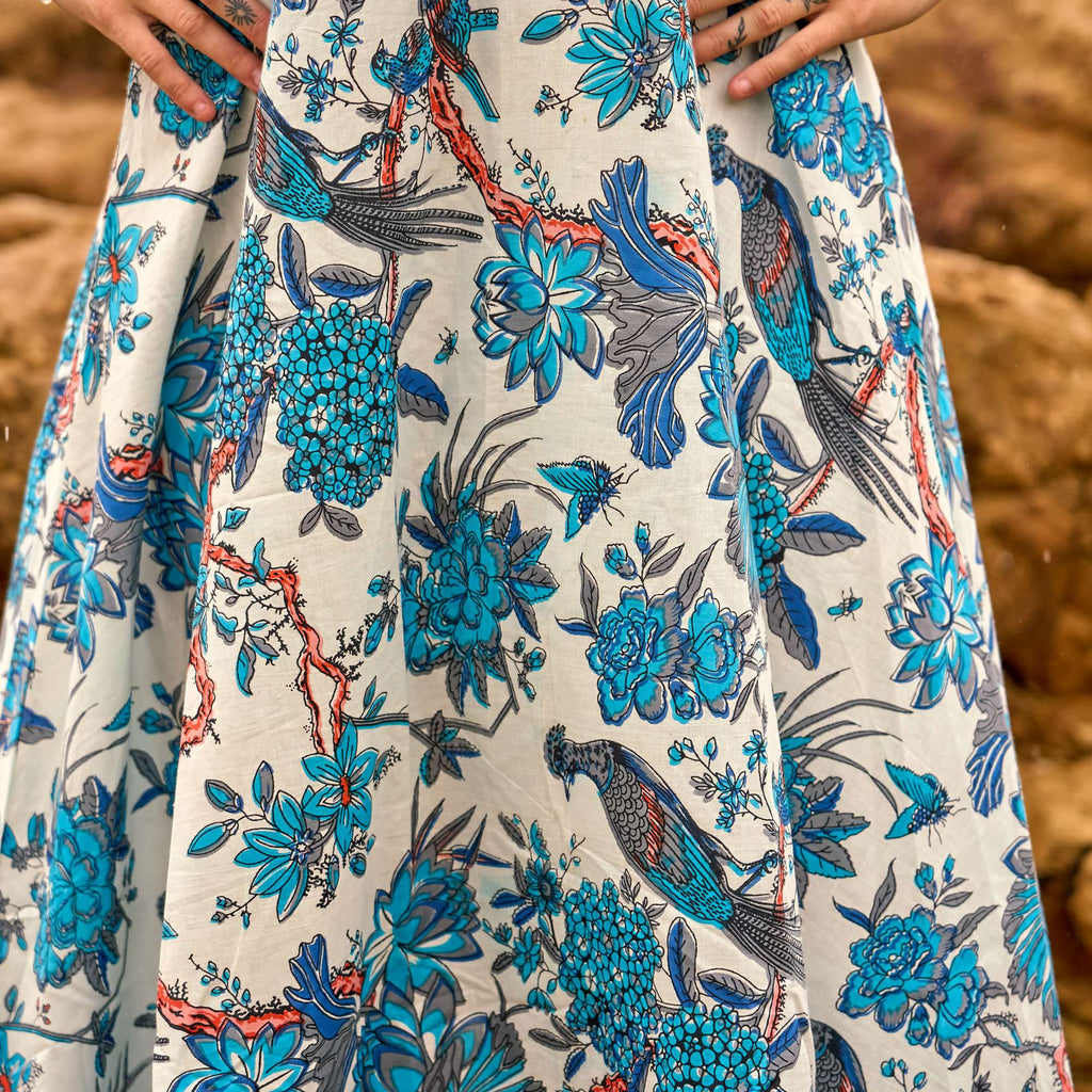 Sonal Blue Heron Cotton Maxi Dress – styled look