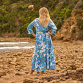 Urvi Azure Palm Cotton Maxi Dress – front view