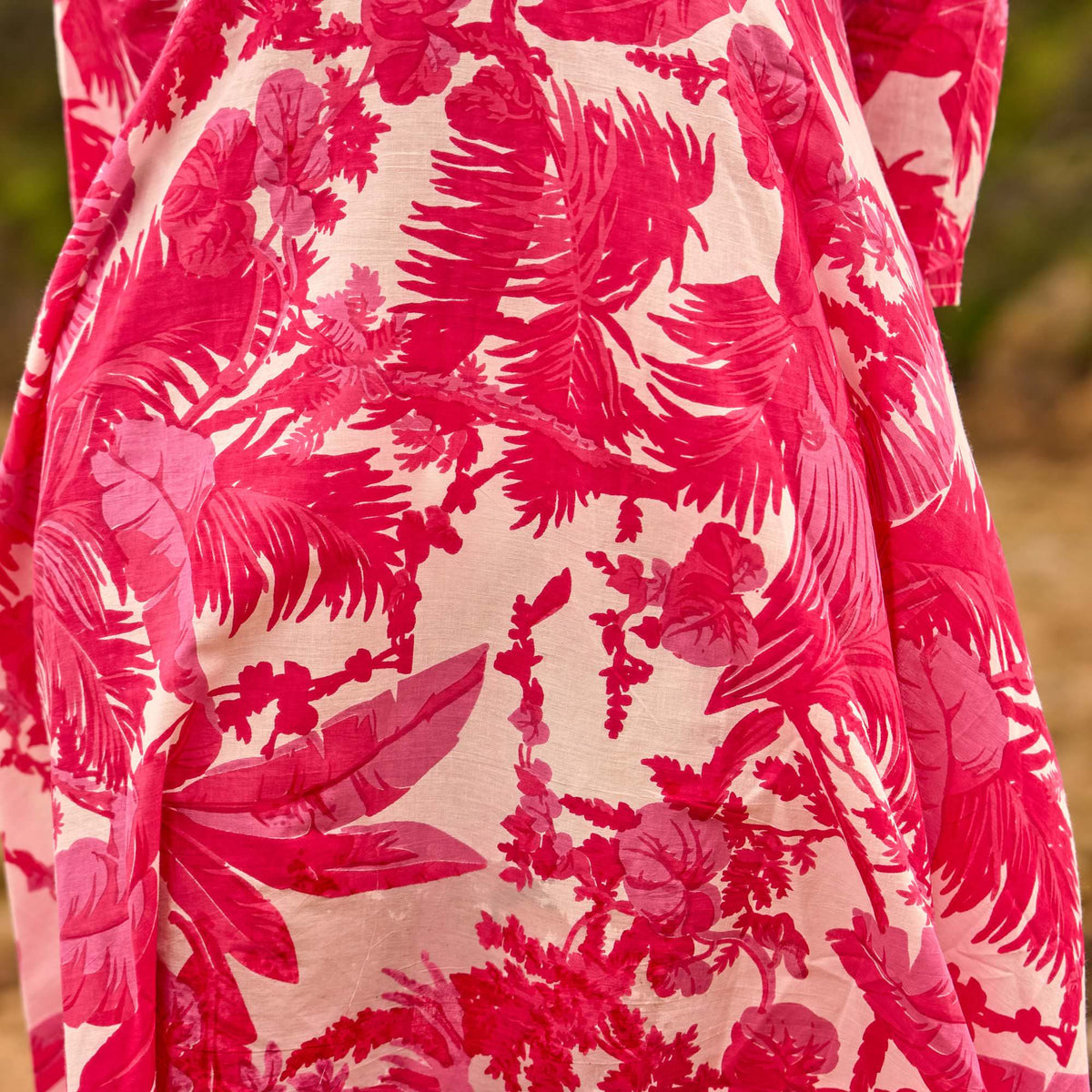 Vani Coral Tropical Cotton Maxi Dress – styled look