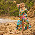 Pari Tropical Paradise Cotton Maxi Shirt Dress – front view