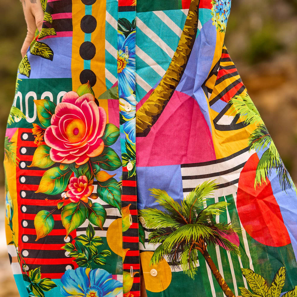 Pari Tropical Paradise Cotton Maxi Shirt Dress – styled look