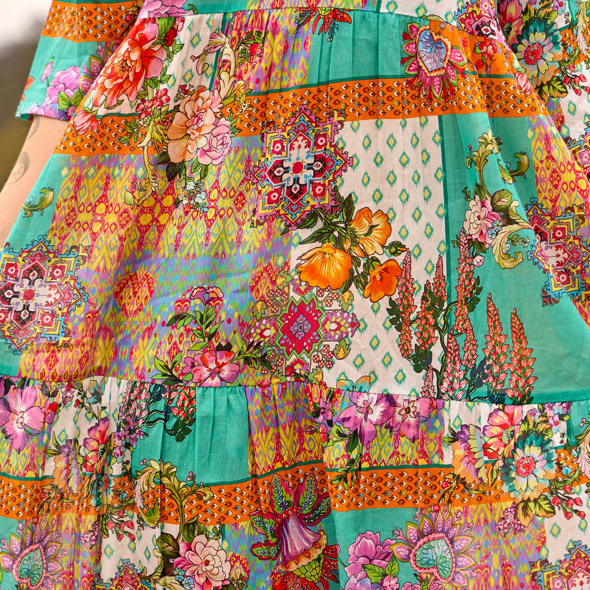 Mitali Beach Patchwork Cotton Maxi Dress – styled look