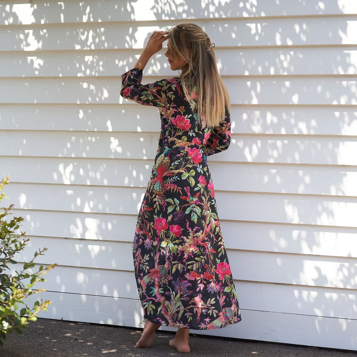 Sia Tropical Treasure Cotton Wrap Maxi Dress – styled look