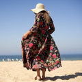 Sia Tropical Treasure Cotton Wrap Maxi Dress – front view