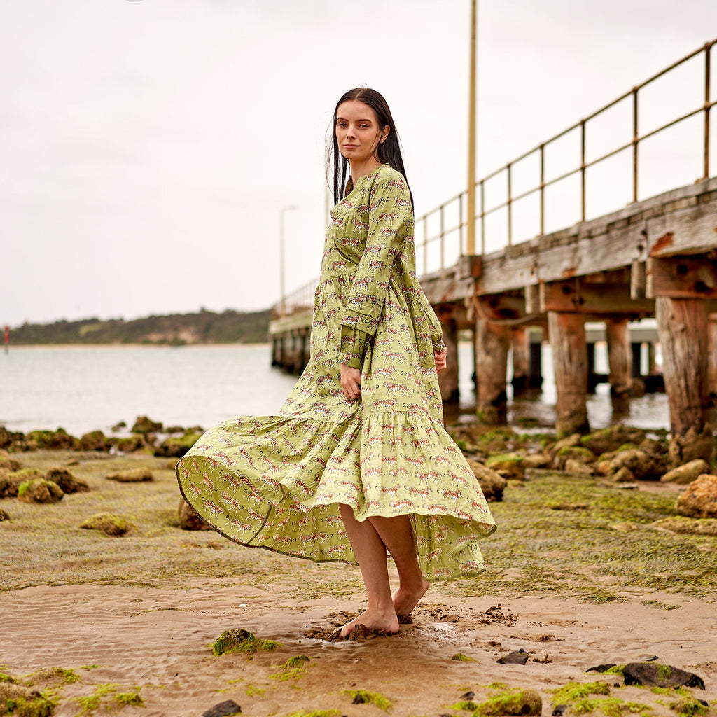 Aditi Wildflower Cotton Maxi Dress – side view