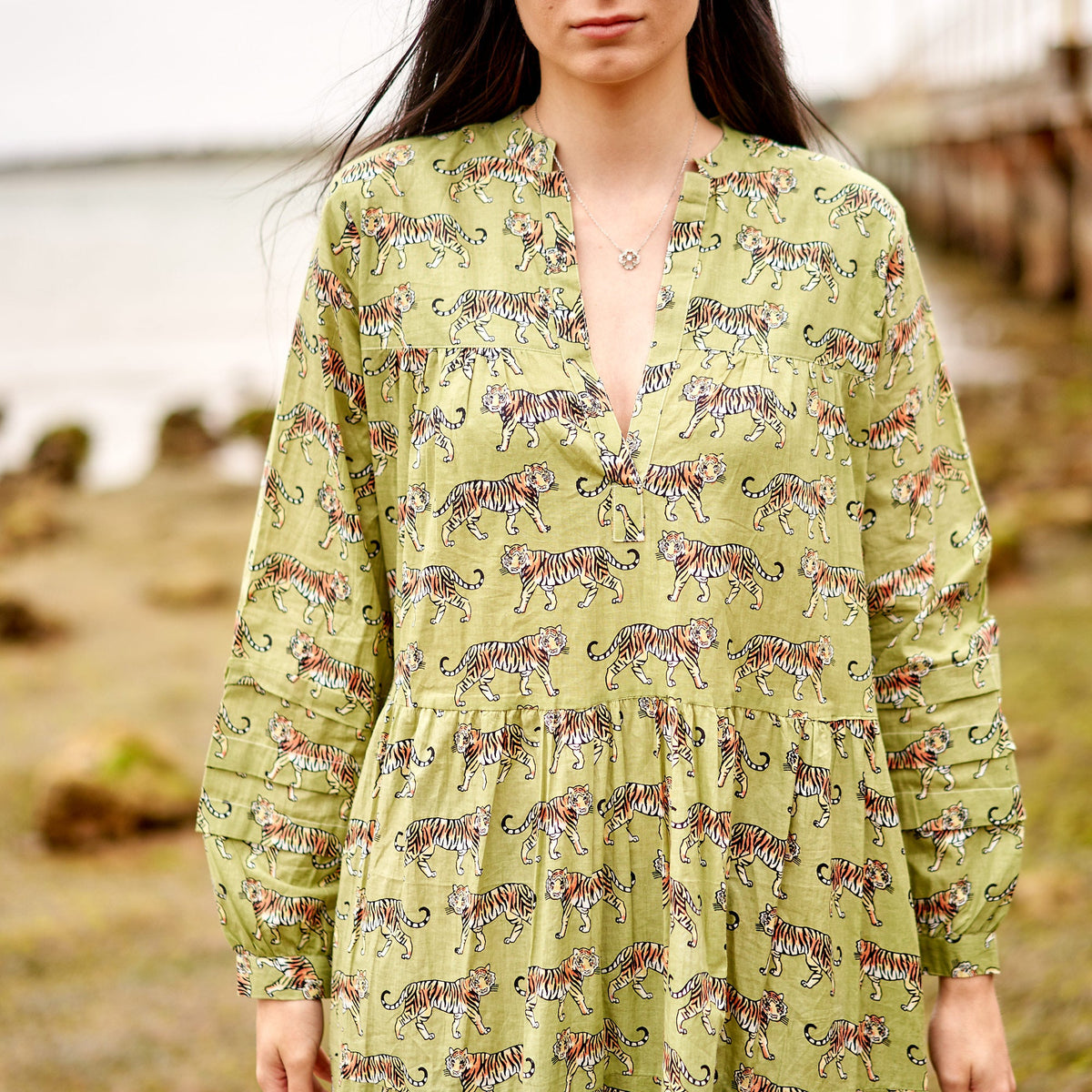 Aditi Wildflower Cotton Maxi Dress – back view