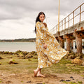 Chandni Golden Garden Cotton Long Sleeve Maxi Dress – front view