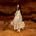Kavya Rose Floral Cotton Maxi Dress – front view