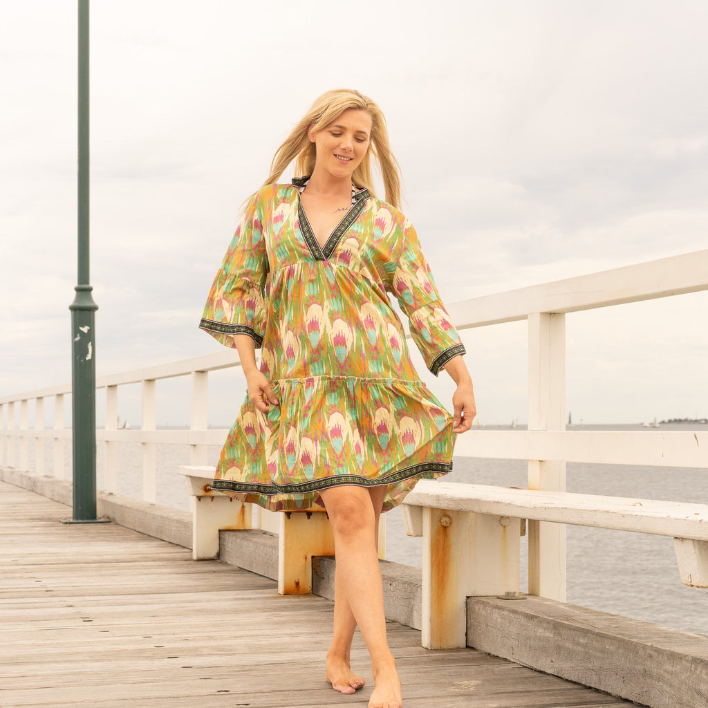 Mayuri Peacock Cotton Maxi Dress – back view