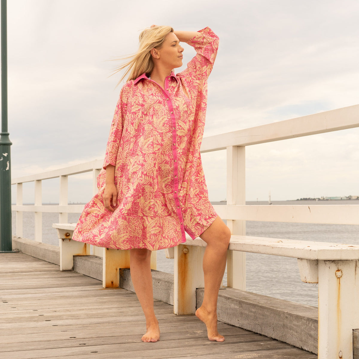 Aashi Tropical Paradise Cotton Maxi Dress – front view