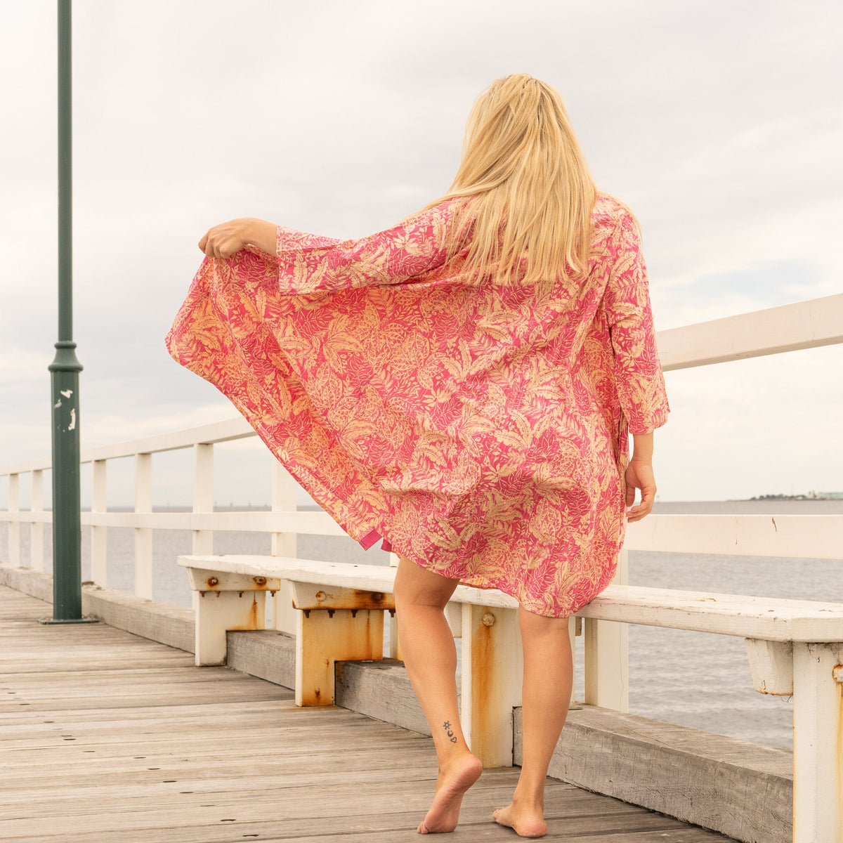 Aashi Tropical Paradise Cotton Maxi Dress – back view