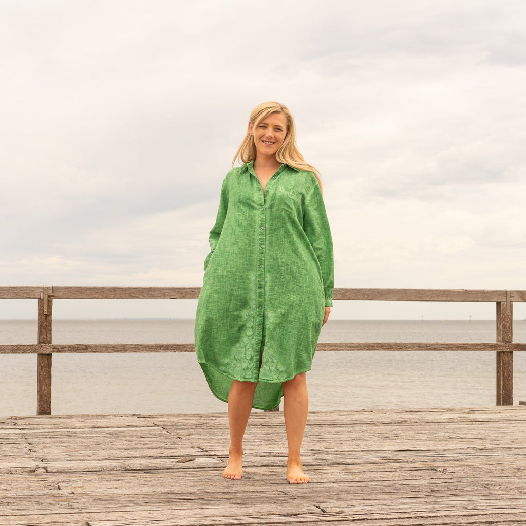 Gulab Budding Floral Cotton Maxi Shirt Dress – styled look