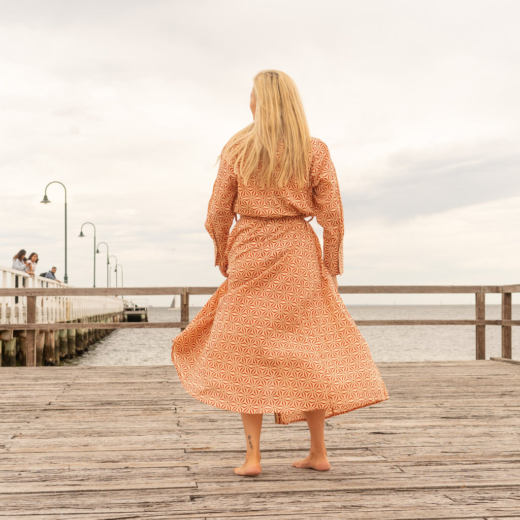 Divya Sunshine Bloom Cotton Midi Dress – back view