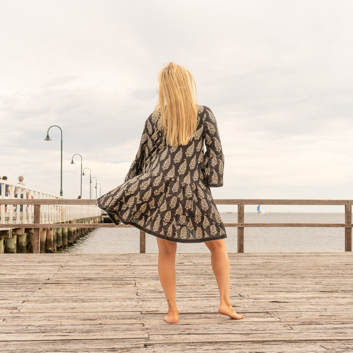 Nayana Party Print Cotton Midi Dress – styled look