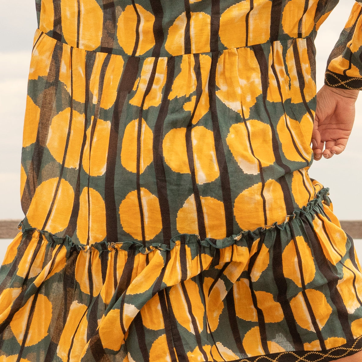 Pankhi Feather Cotton Midi Dress – side view