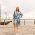 Ekta Indigo Cotton Maxi Shirt Dress – front view