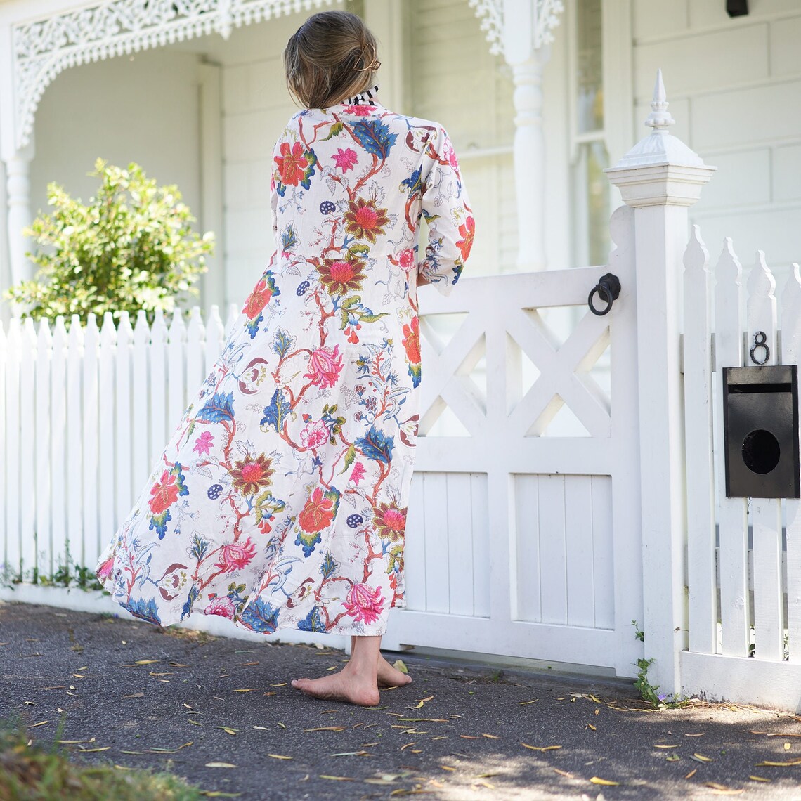 Shanaya Coastal Charm Cotton Wrap Maxi Dress – styled look