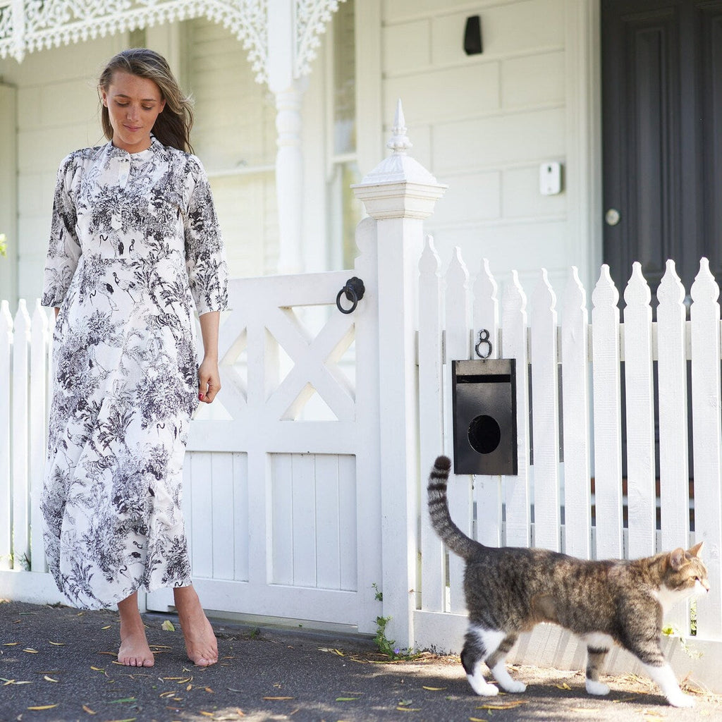 Sana Tropic Print Cotton Wrap Maxi Dress – side view
