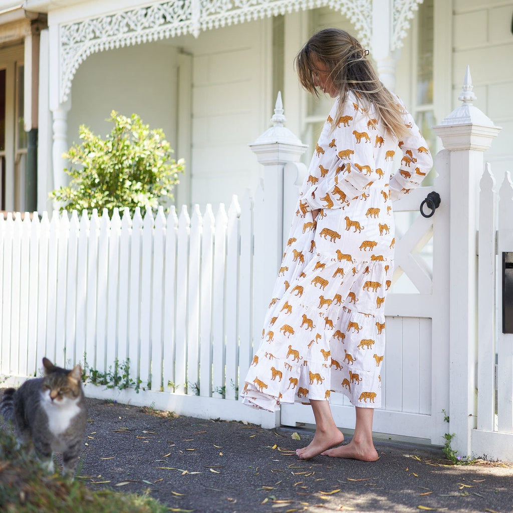 Rani Tropical Kimono Cotton Wrap Maxi Dress – styled look