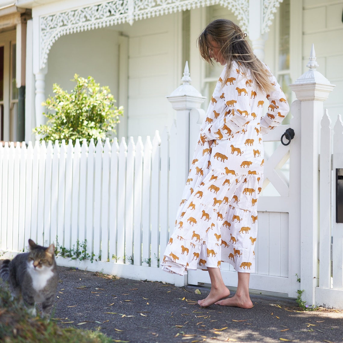Rani Tropical Kimono Cotton Wrap Maxi Dress – styled look